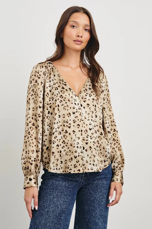 SANDRA TOP - CHAMPAGNE LEOPARD