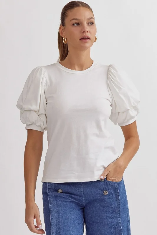 Strut Your Puff Off White Top