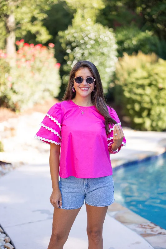 Ric Rac Ruffles Pink Top