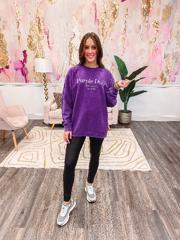 Purple Door Corded Purple Sweatshirt