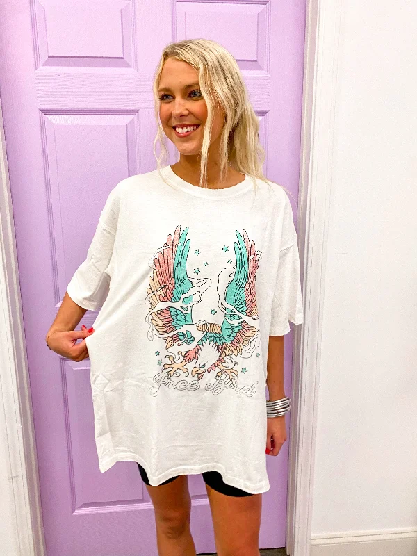 Free Bird Eagle White Tee