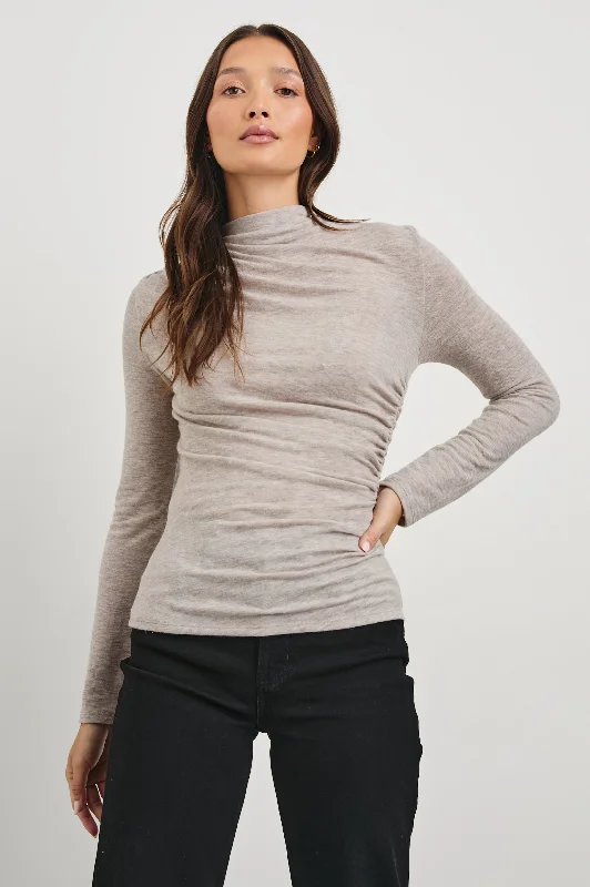 JOELLE TOP - HEATHER OATMEAL