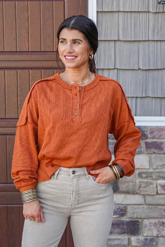 Thermal Knit Trends Rust Top