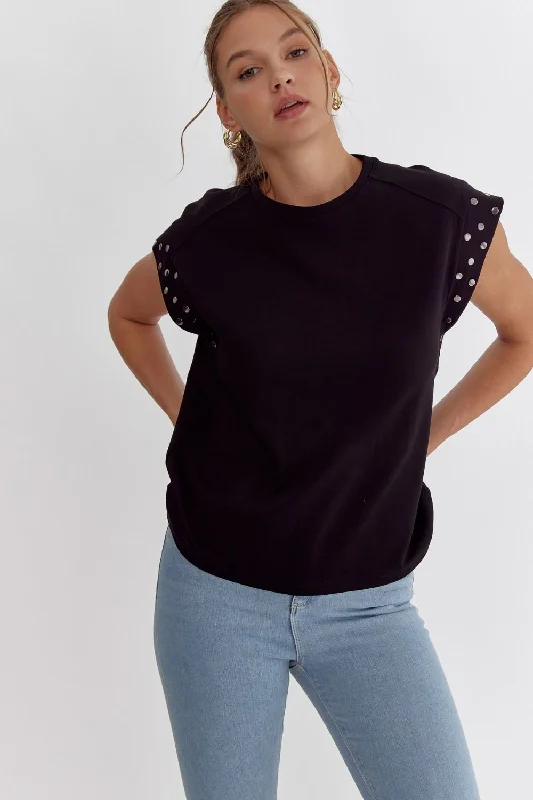 Simply Perfect Black Studded Top