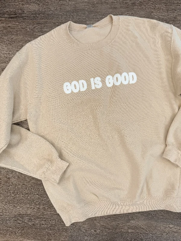 God Is Good Beige Sweatshirt