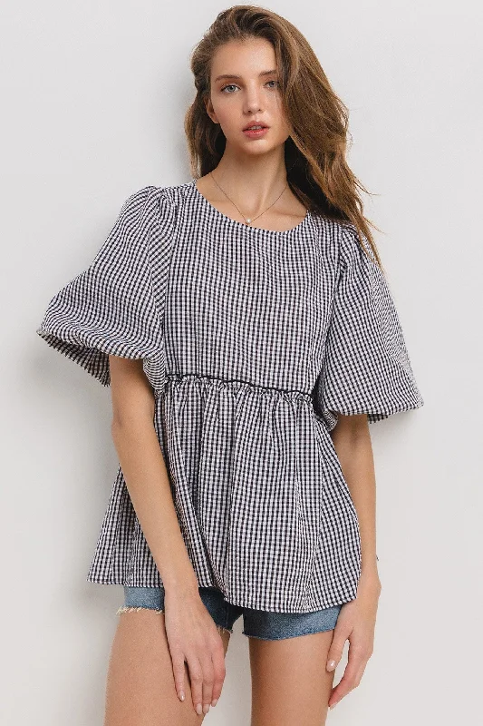 Picnic Date Black Gingham Top