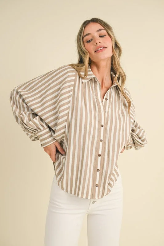 Sandy Path Cream Striped Top