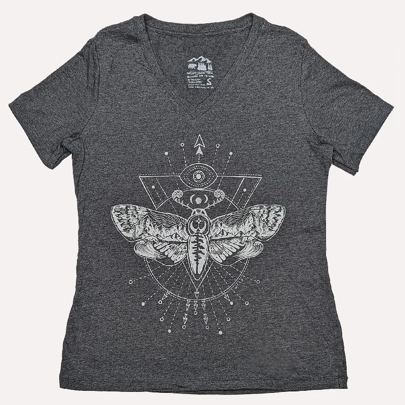 Women's Celestial Moth V-neck tee