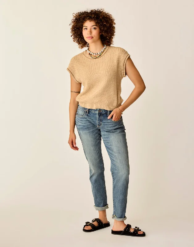 Phoebe Sweater Top: Biscuit