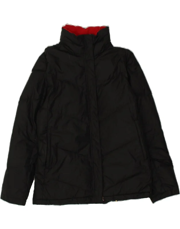 TOMMY HILFIGER Womens Hooded Padded Jacket UK 16 Large Black