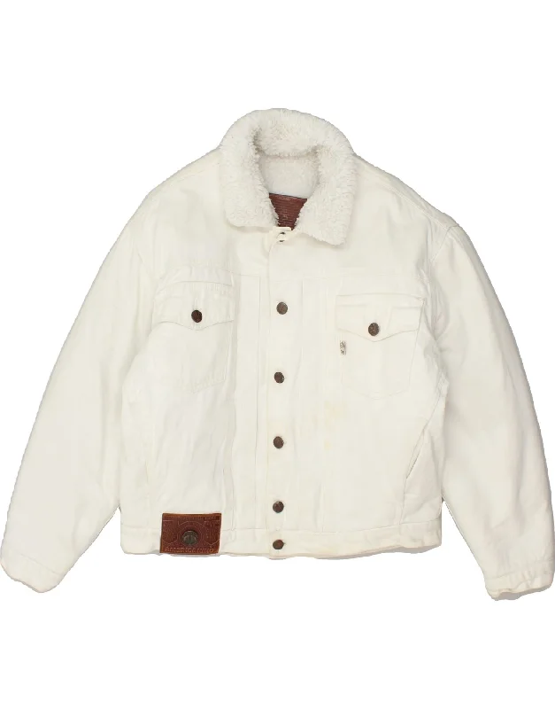 AMERICANINO Womens Sherpa Jacket UK 16 Large White