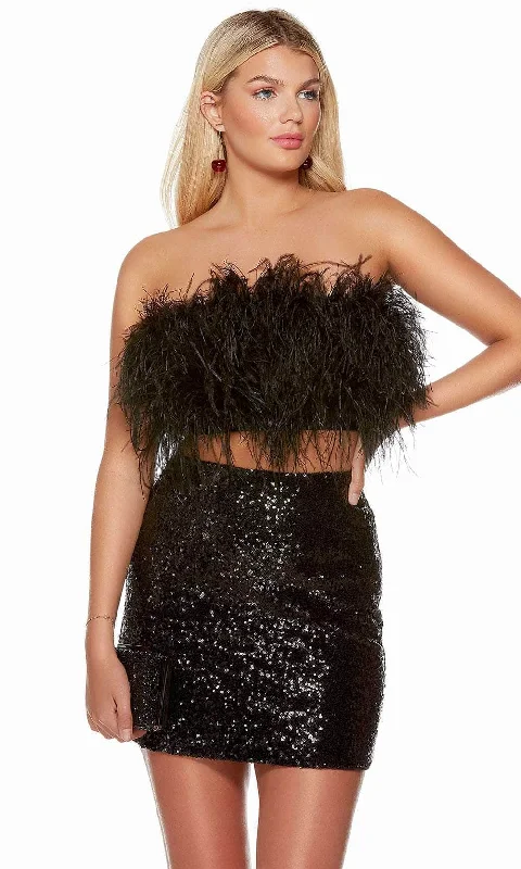 Alyce Paris 4791 - Feather Embellished Strapless Cocktail Dress