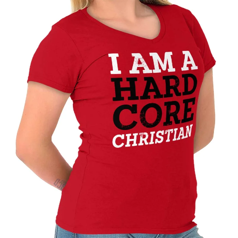 Hardcore Christian Junior Fit V-Neck T-Shirt