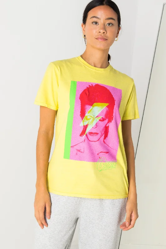 Daisy Street Relaxed T-Shirt with Bowie Print