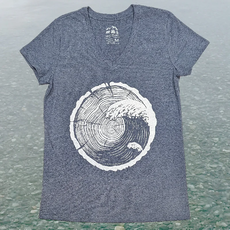 Womens Tree Wave v-neck t-shirt