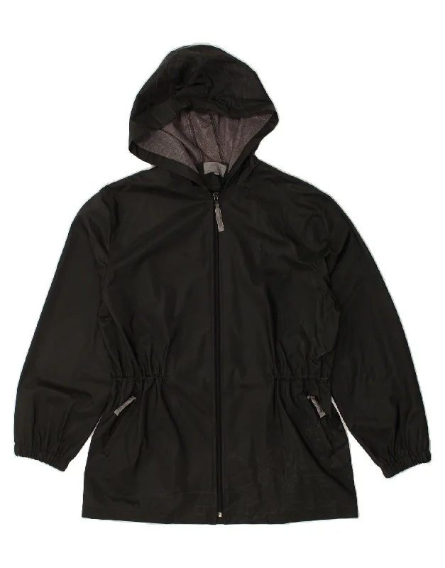 BASILE Womens Hooded Rain Jacket UK 14 Medium Black