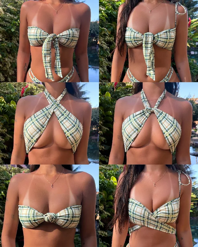 Lahaina Green Plaid Convertible Ecohoaka Tops