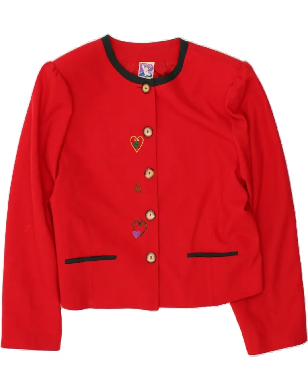 YESSICA Womens 5 Button Blazer Jacket EU 42 Large Red