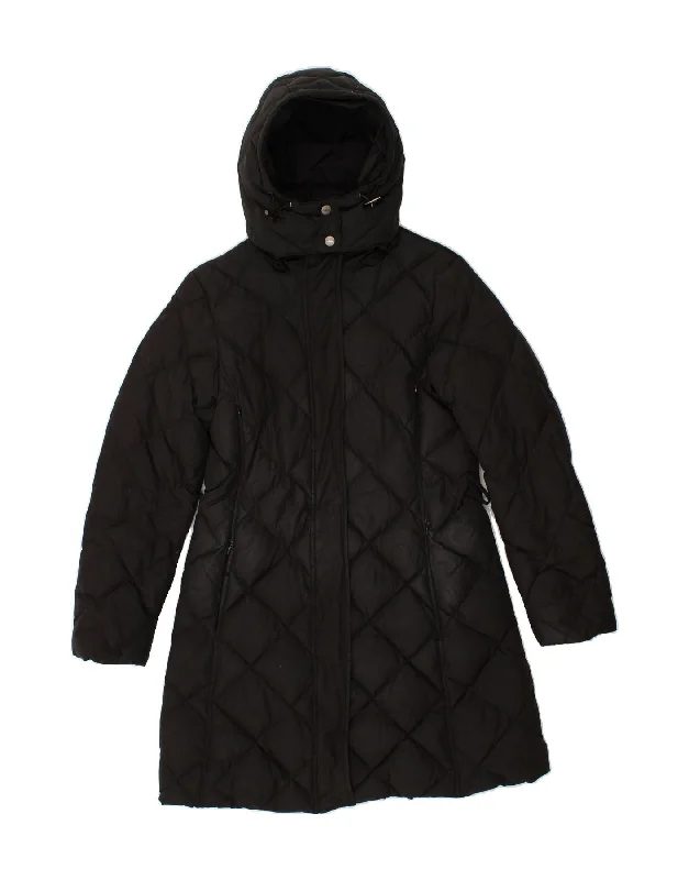 GEOX Womens Hooded Padded Coat UK 10 Small Black Polyester