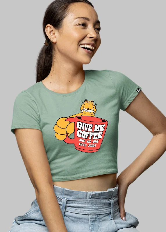 Give Me Coffee Women Crop Top