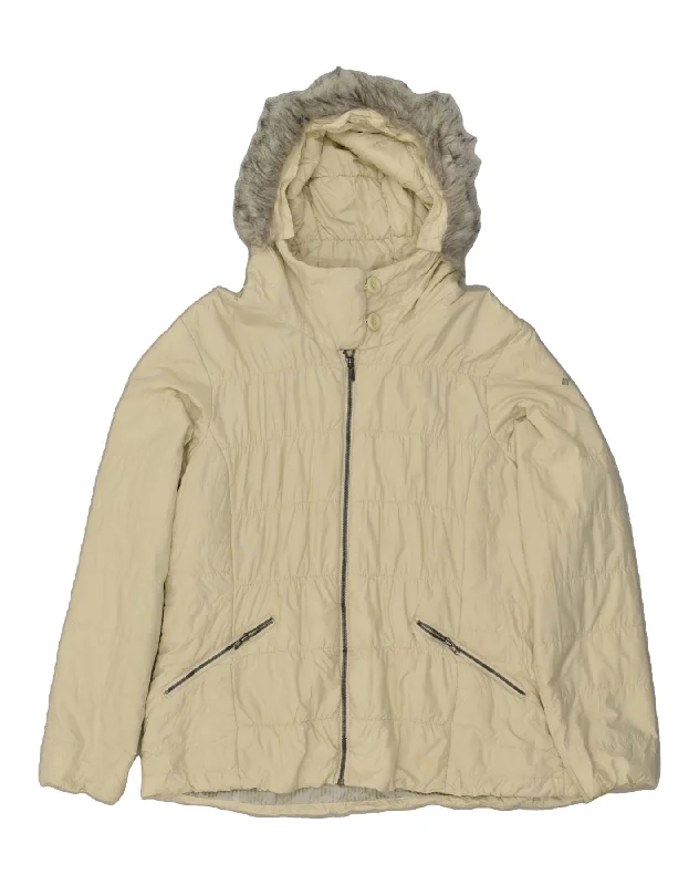 COLUMBIA Womens Hooded Padded Jacket UK 18 XL Off White