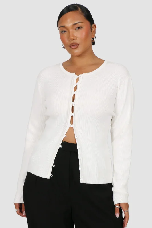 WREN RIB KNIT TOP WHITE