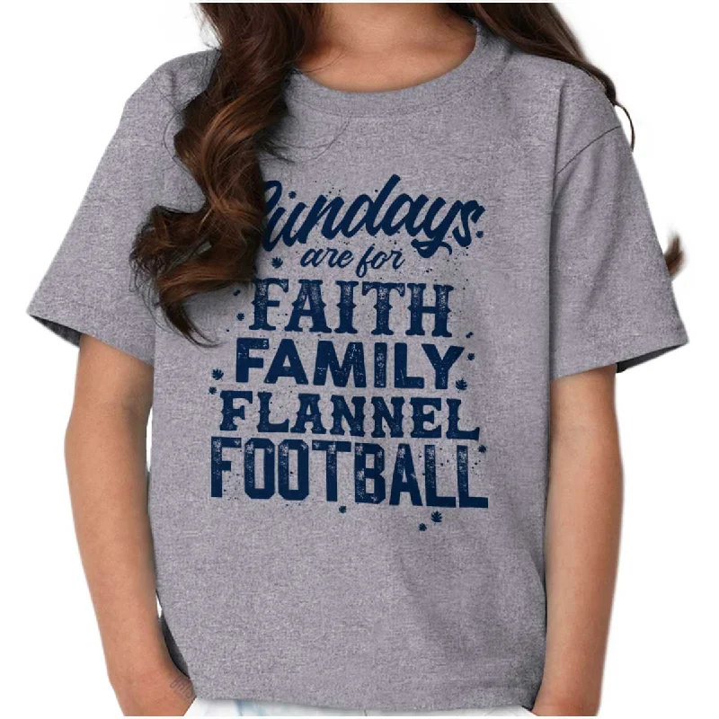 Faith Family Football Youth T Shirt