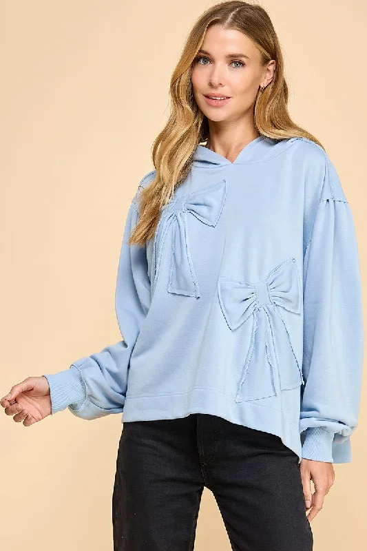 Oversized Hoodie with Accented Bows