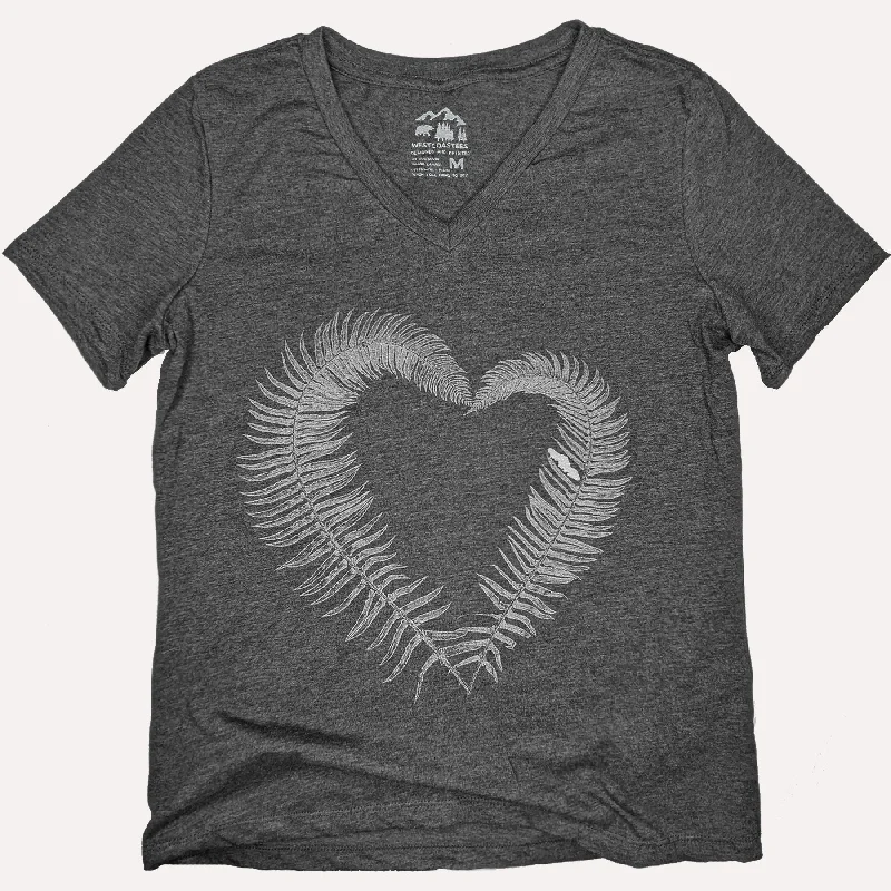 Women's Fern Heart V-Neck T-shirt