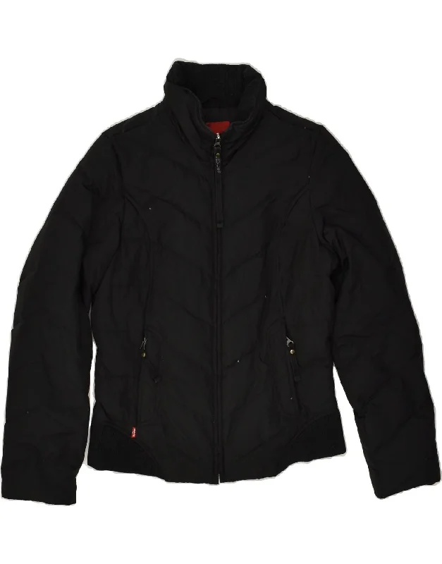 LEVI'S Womens Padded Jacket UK 14 Medium Black