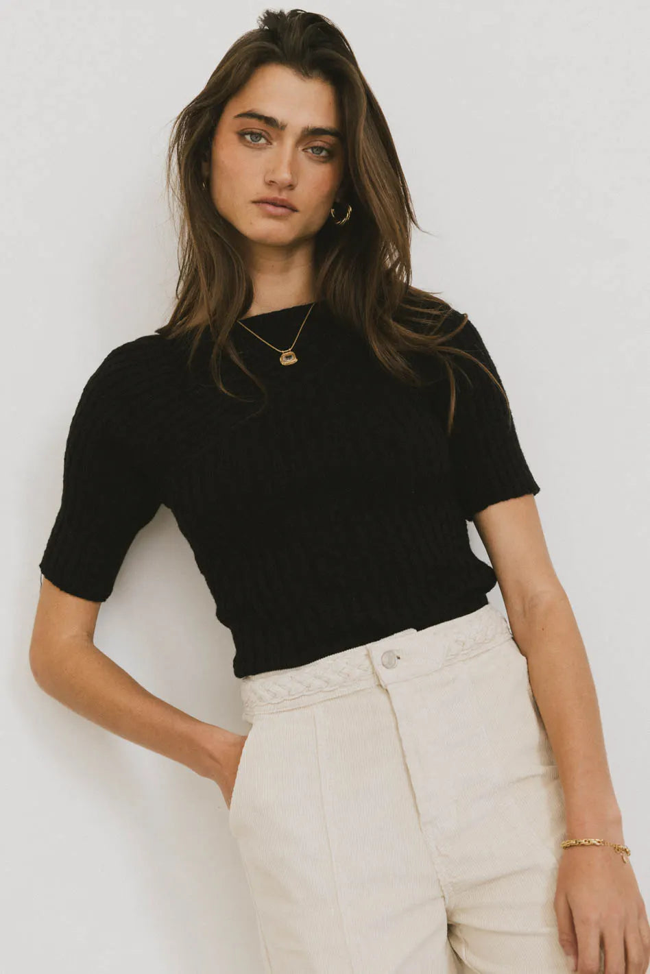 Toni Sweater Top in Black - FINAL SALE