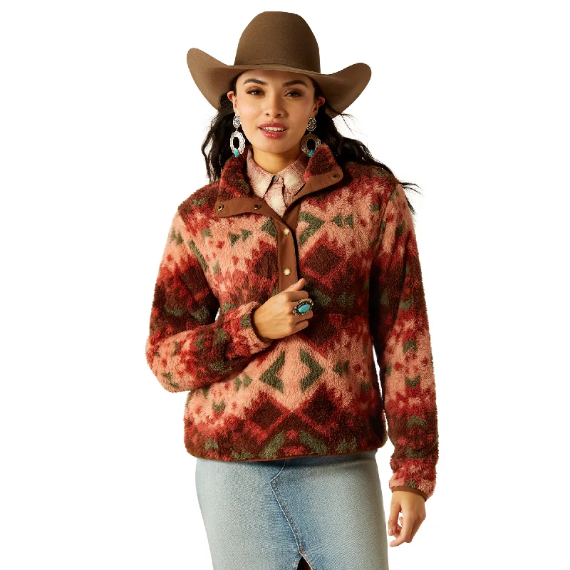 Ariat Plainsview Print Berber Snap Front Sweatshirt