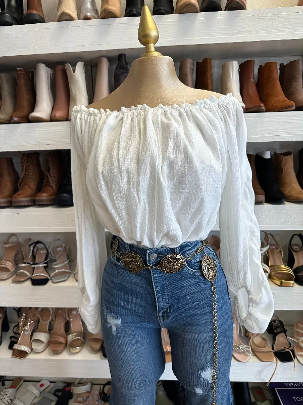 Bell Sleeve Off Shoulder Top