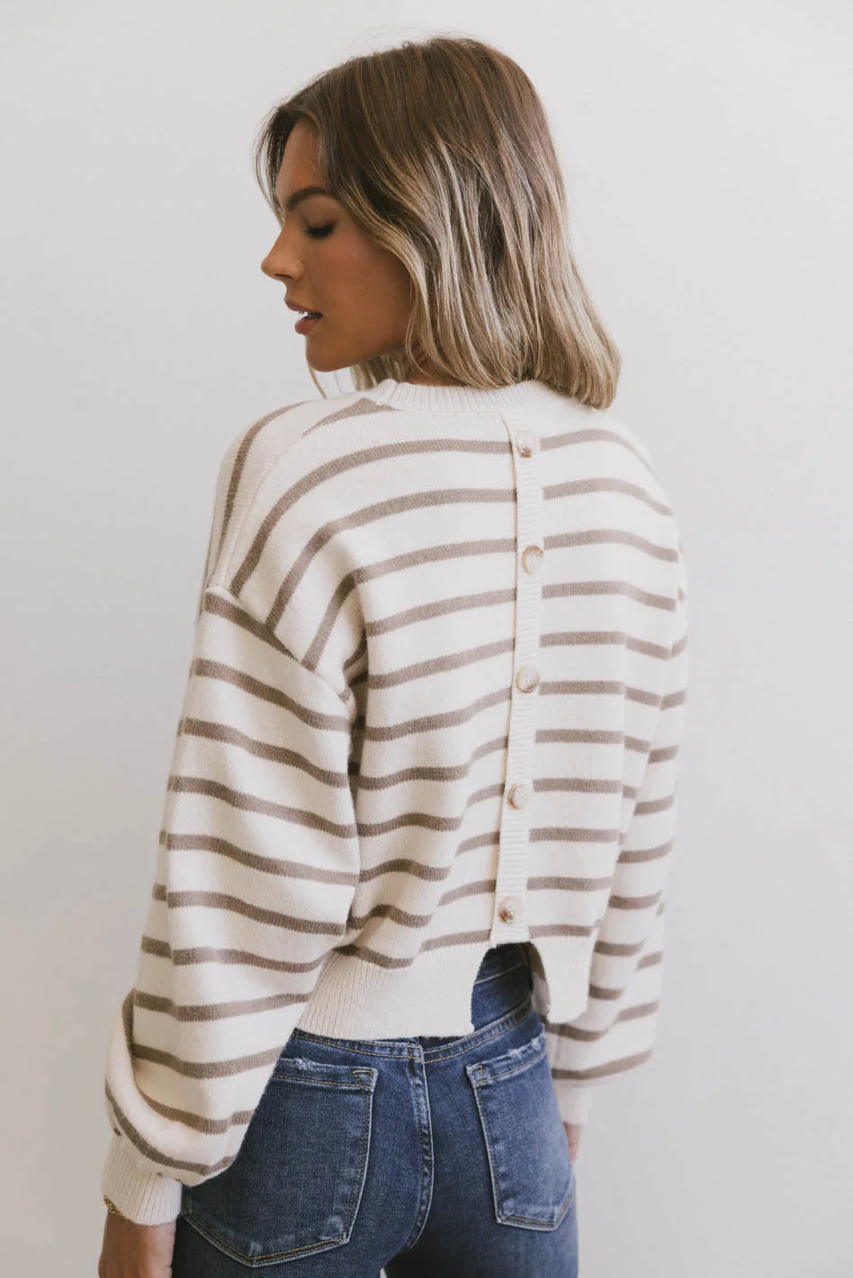 Roelle Striped Sweater in Camel