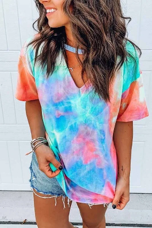 CityHottie Round Neck Tie-dye Loose T-shirt