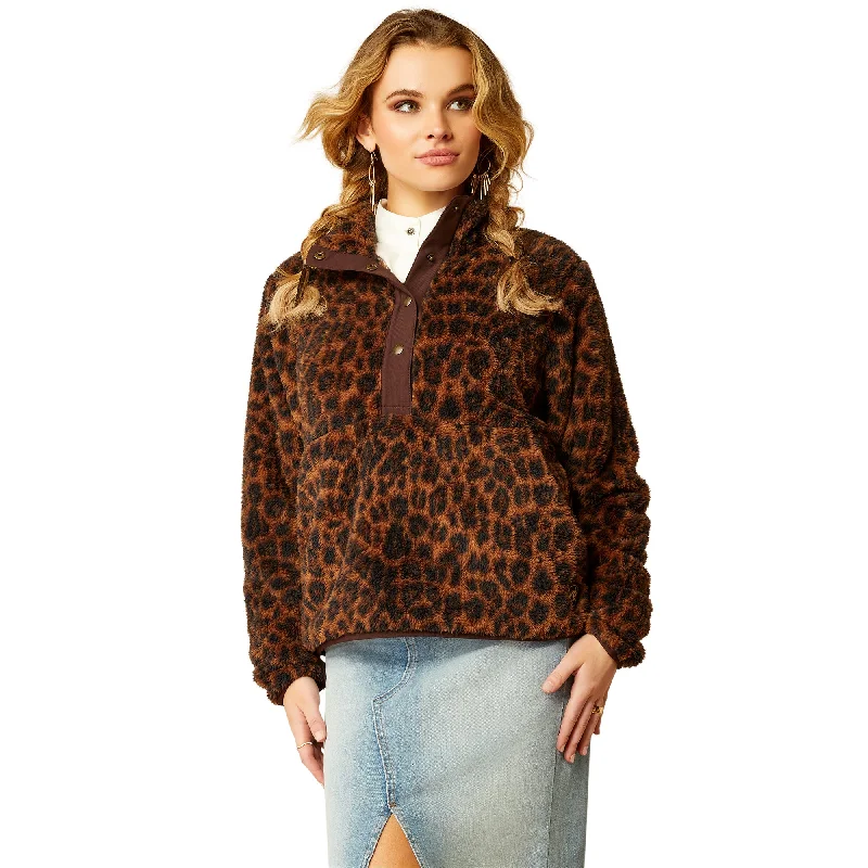 ARIAT LILA LEOPARD BERBER SNAP FRONT SWEATSHIRT