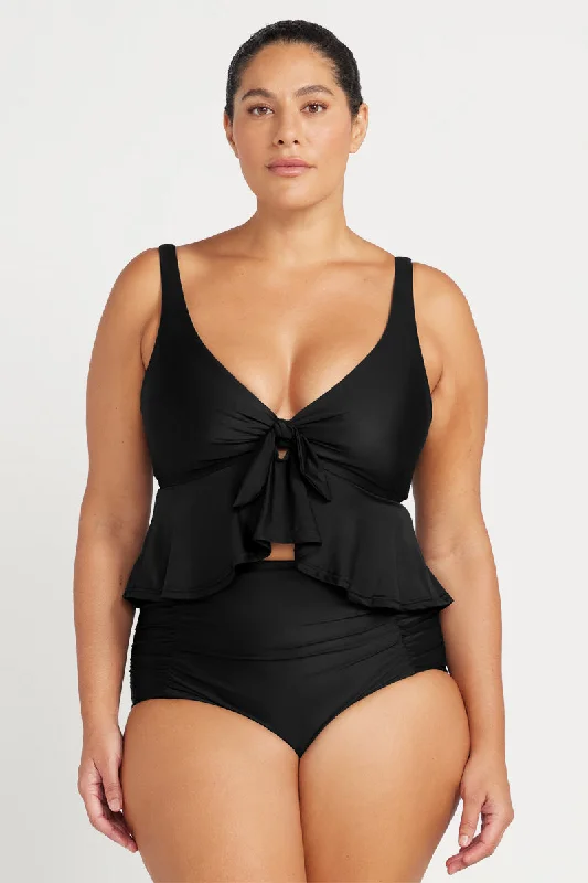 Black Hues Chagall Multifit Cup Midriff Bikini Top