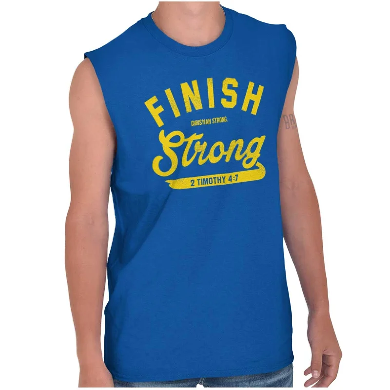 Finish Strong Scripture Sleeveless T Shirt